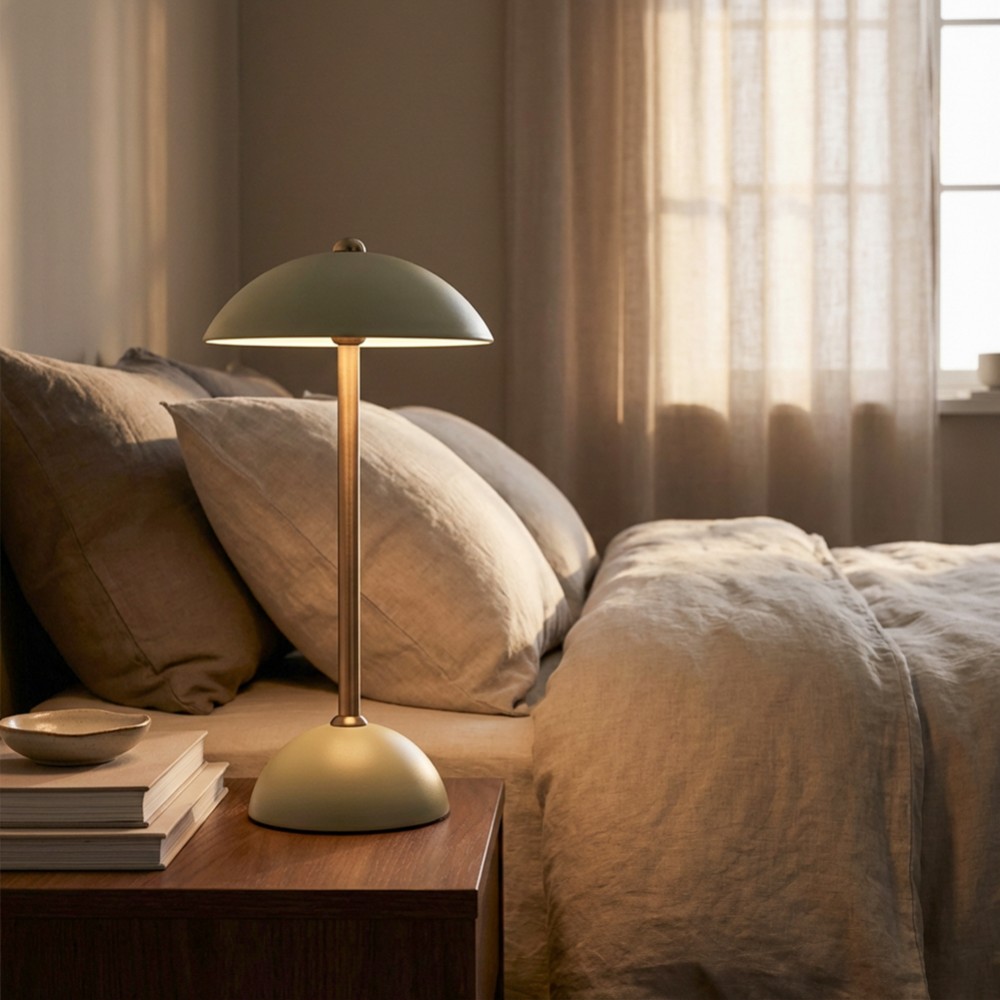 Apollo usb rechargeable lamp matt olive