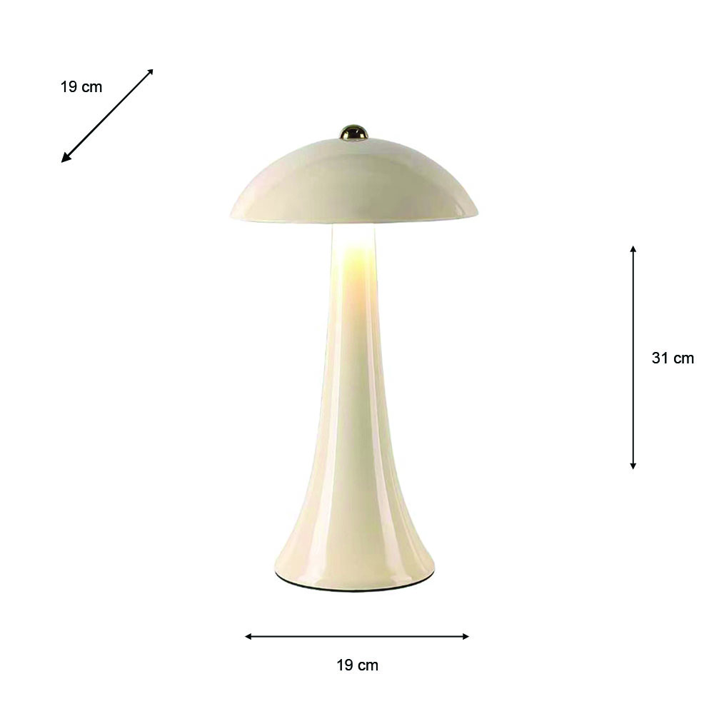 Comet usb rechargeable lamp gloss ivory