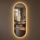 Led modena backlit runway mirror black 120cm