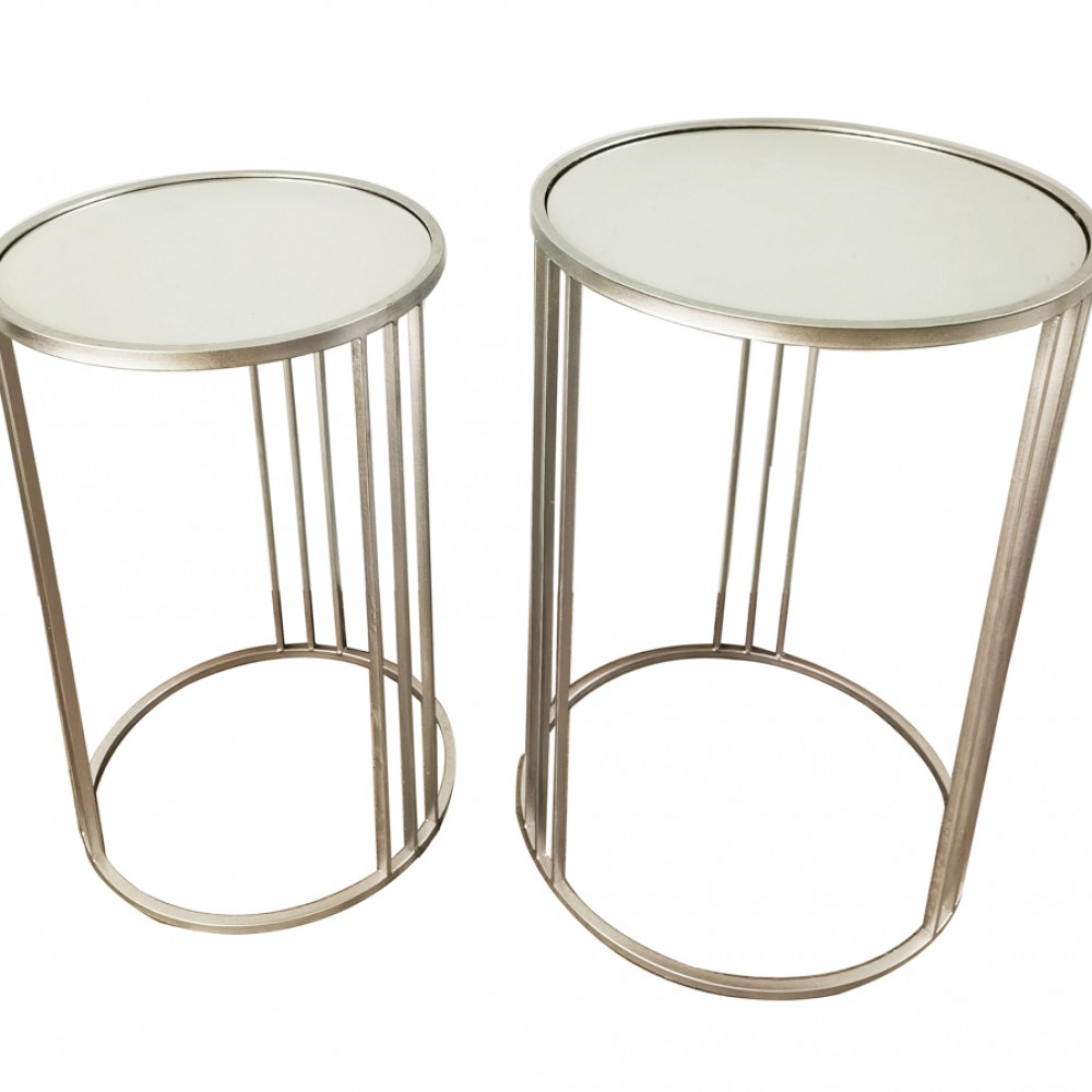 Freya set of 2 accent table silver