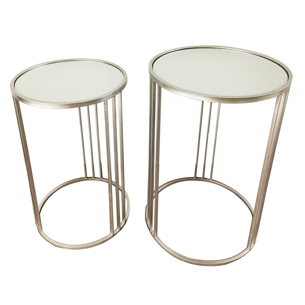Freya set of 2 accent table silver