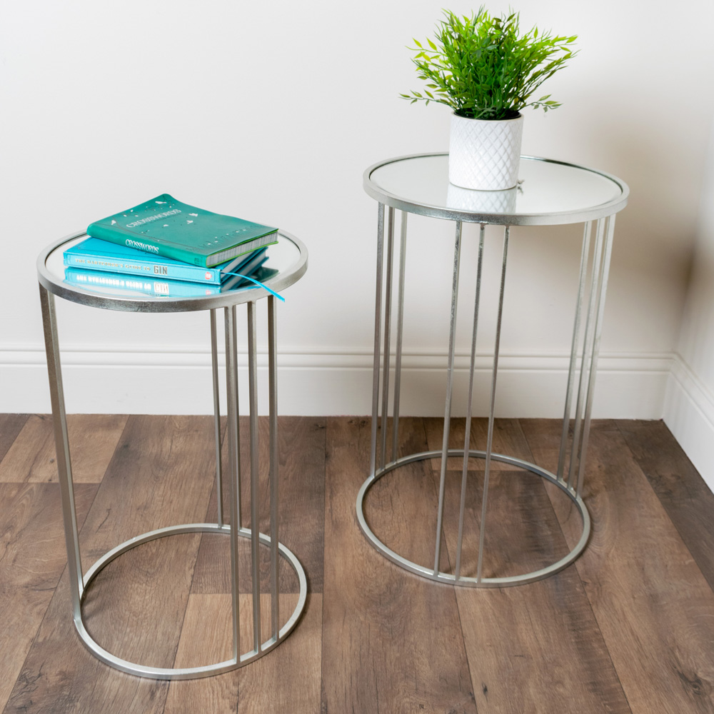 Freya set of 2 accent table silver