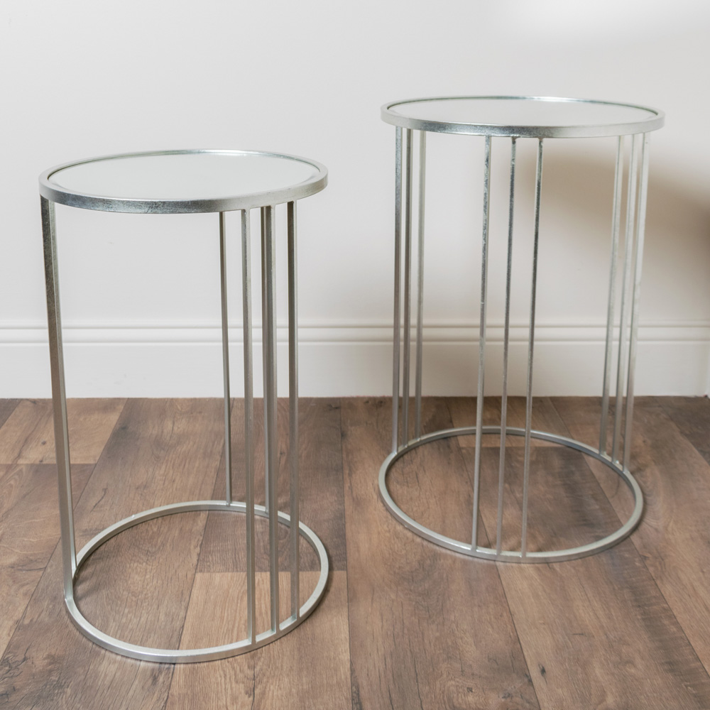 Freya set of 2 accent table silver