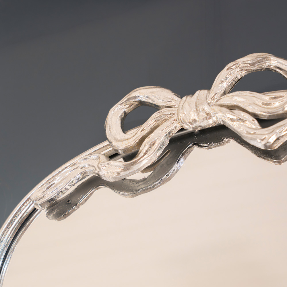 Clayton mirror with bow 72cm silver