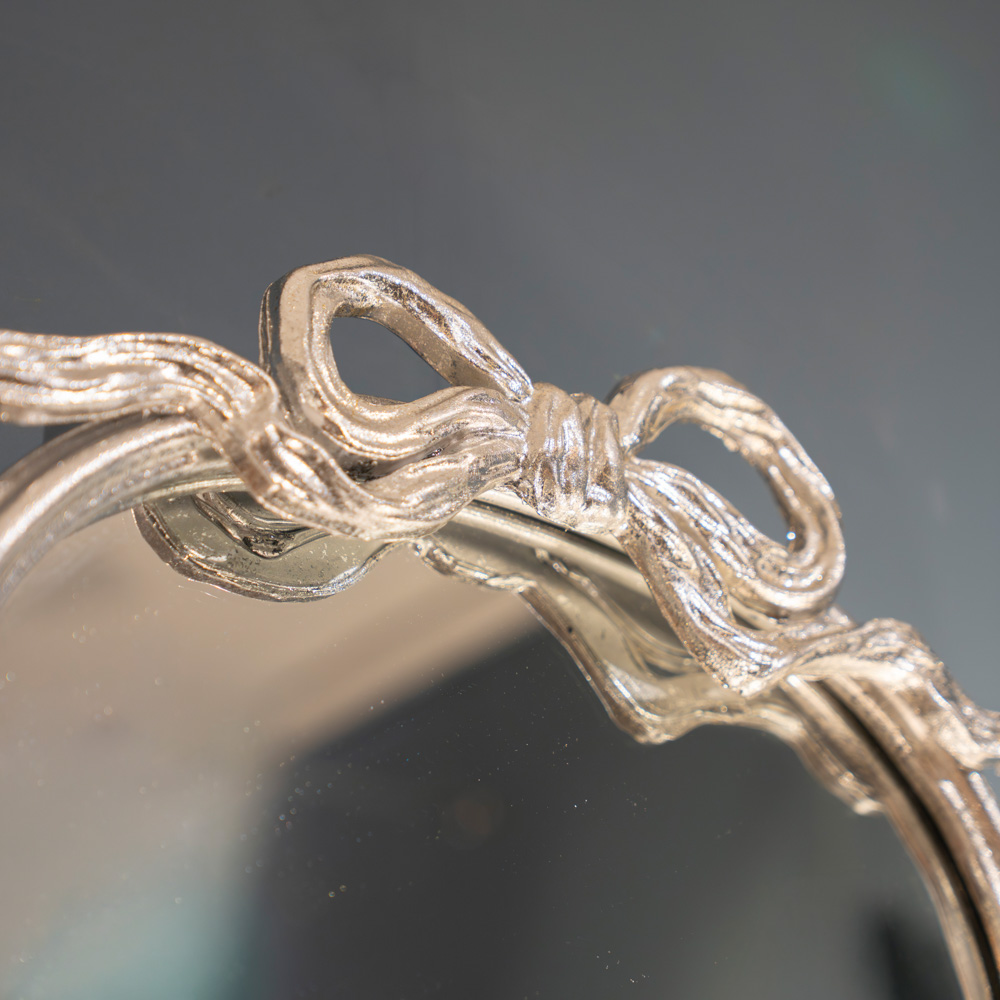 Clayton mirror with bow 50cm silver