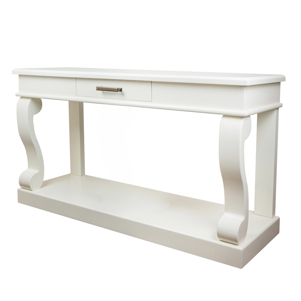 Scroll ivory 150cm sideboard table w/drawer