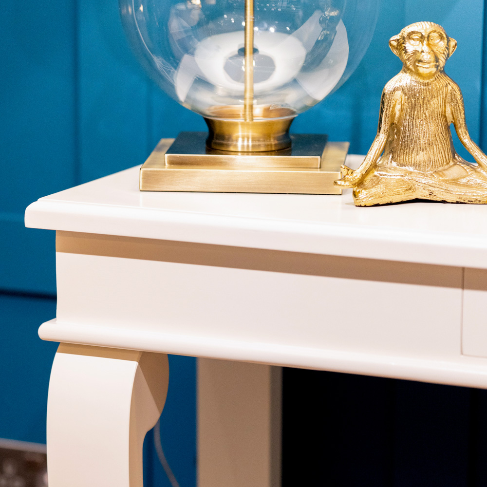 Scroll ivory 150cm sideboard table w/drawer