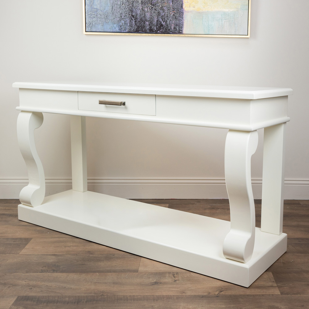 Scroll ivory 150cm sideboard table w/drawer