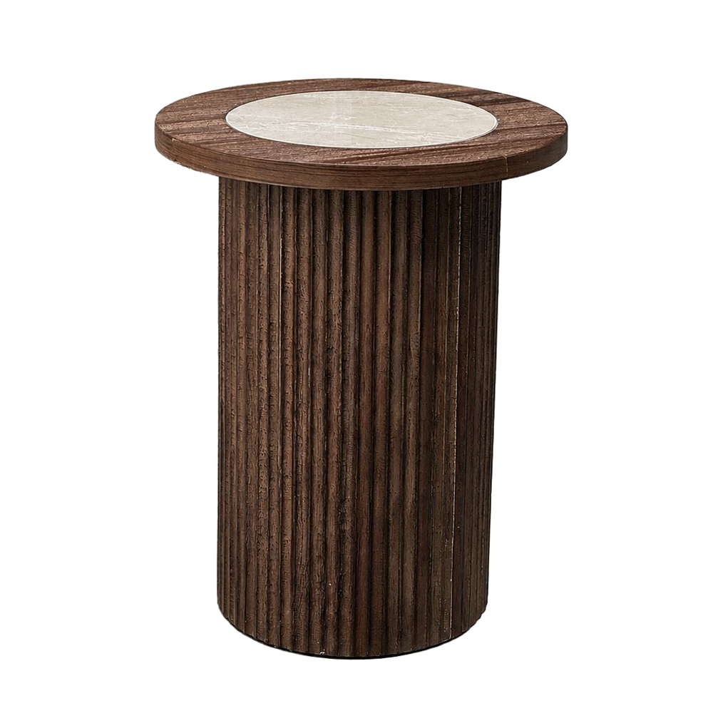 Sorrento side table teak with porcelain top 45cm