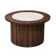 Sorrento round coffee table teak with porcelain top 78cm