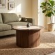 Sorrento round coffee table teak with porcelain top 78cm