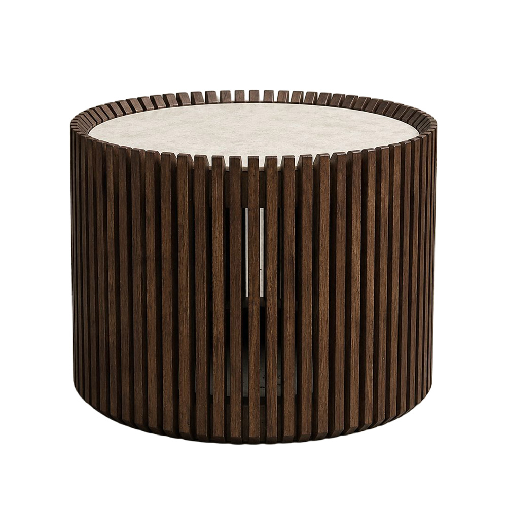 Ridges coffee table teak with porcelain top