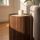 Ridges side table teak with porcelain top