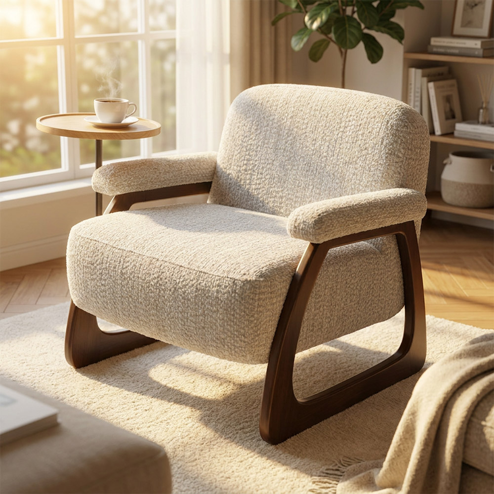 Blake accent chair with table beige