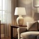 Aster ceramic rechargeable lamp ivory