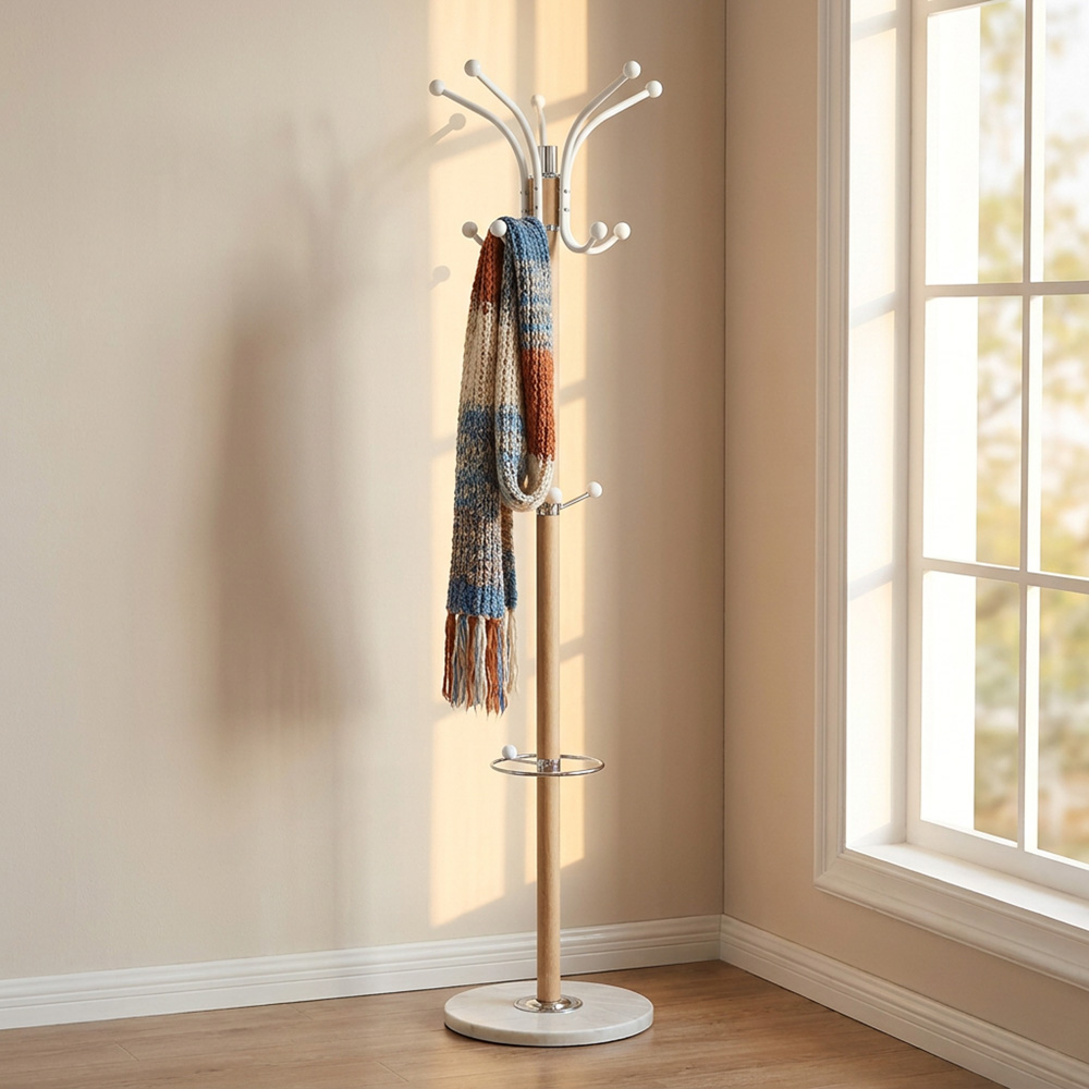 Colton hat and coat stand oak/white