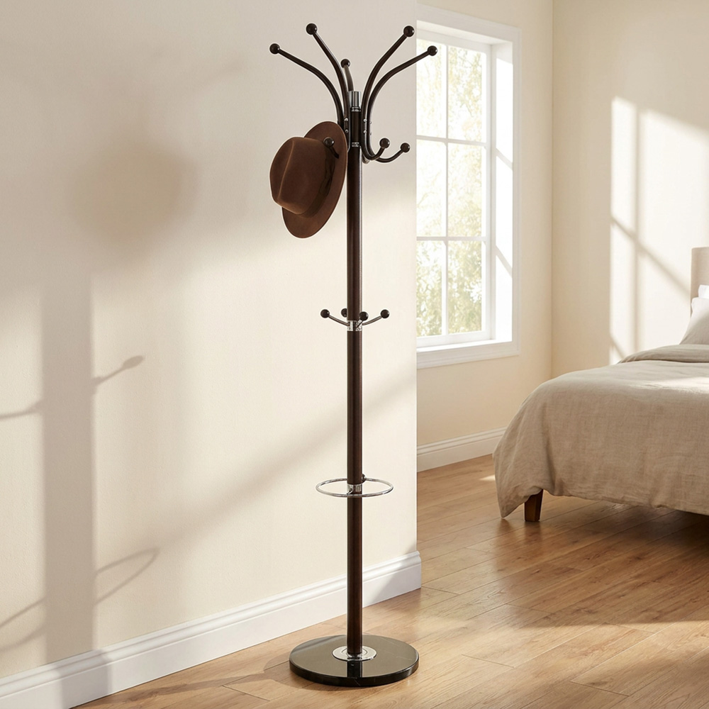 Colton hat and coat stand dark oak/black