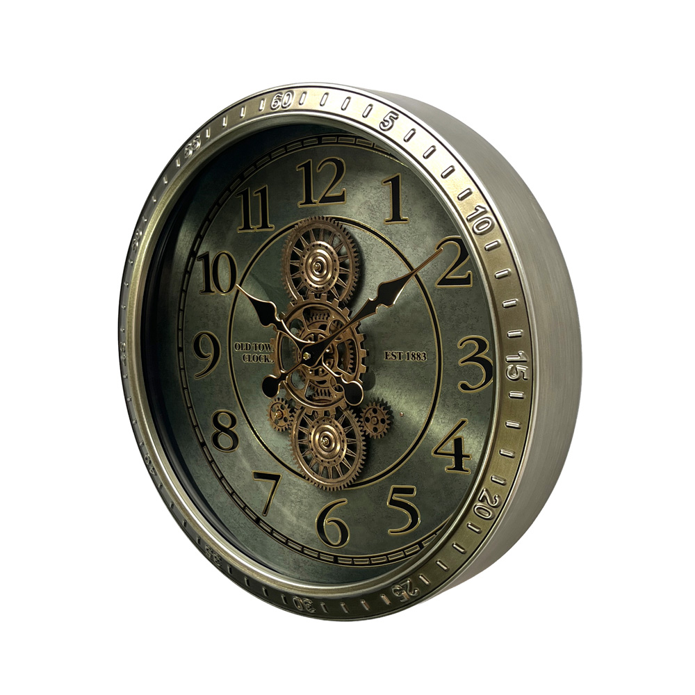 Old town gears clock champagne 50cm