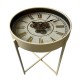 Old town gears clock side table ivory 55cm