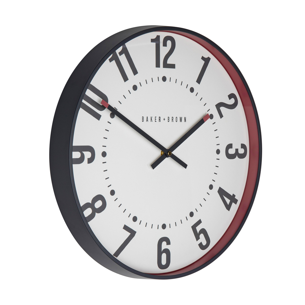 Baker and brown clock sorrento red 40cm