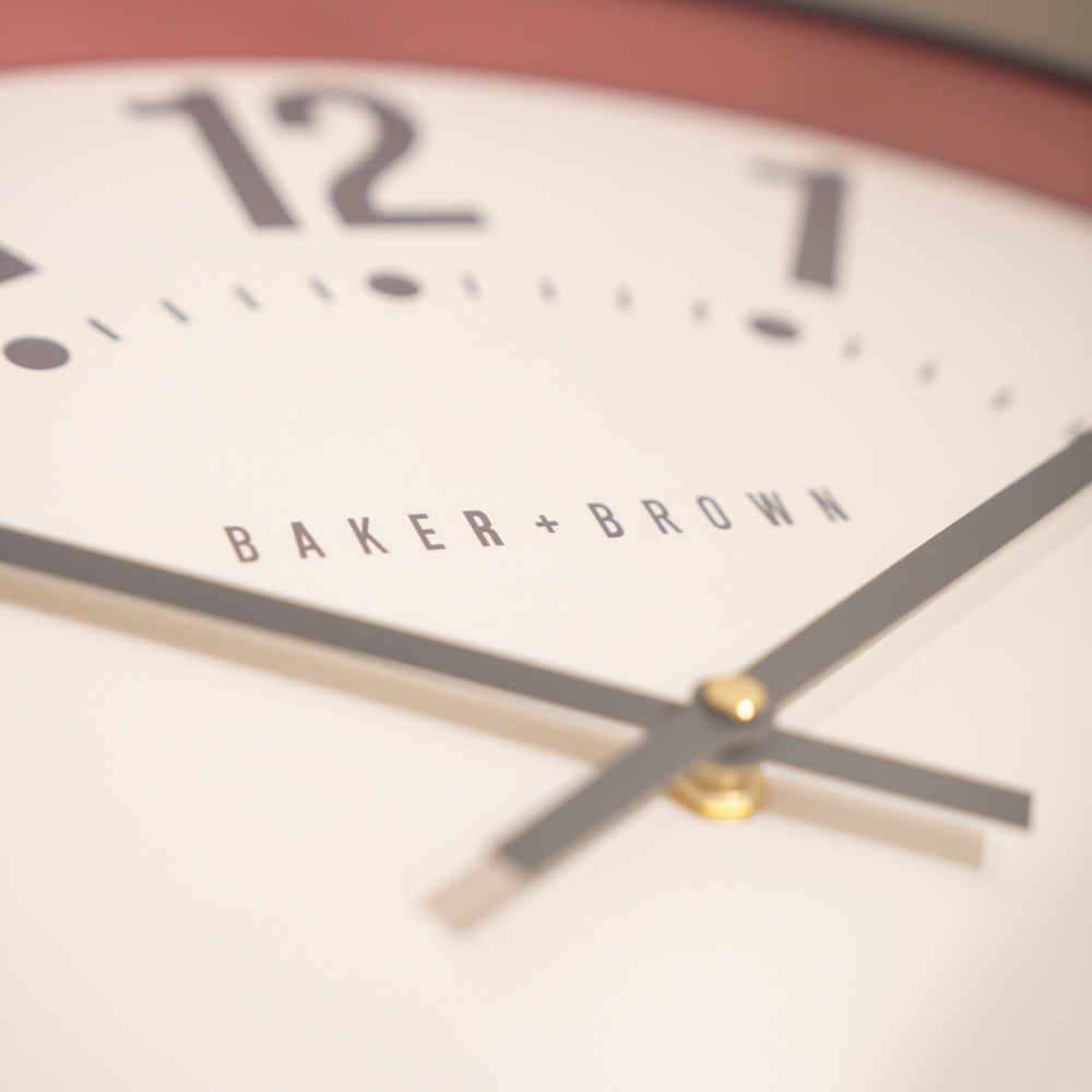 Baker and brown clock sorrento red 40cm