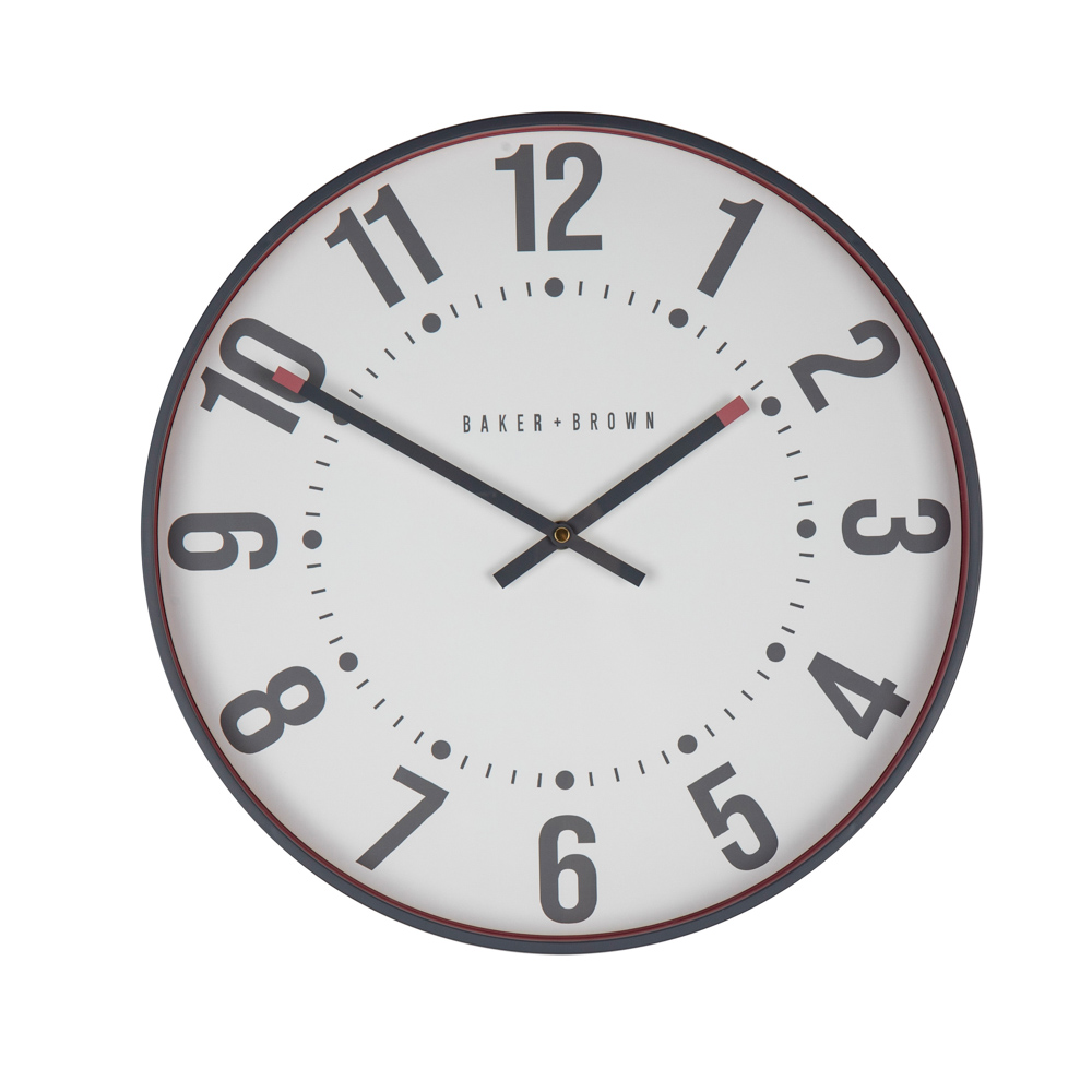 Baker and brown clock sorrento red 40cm