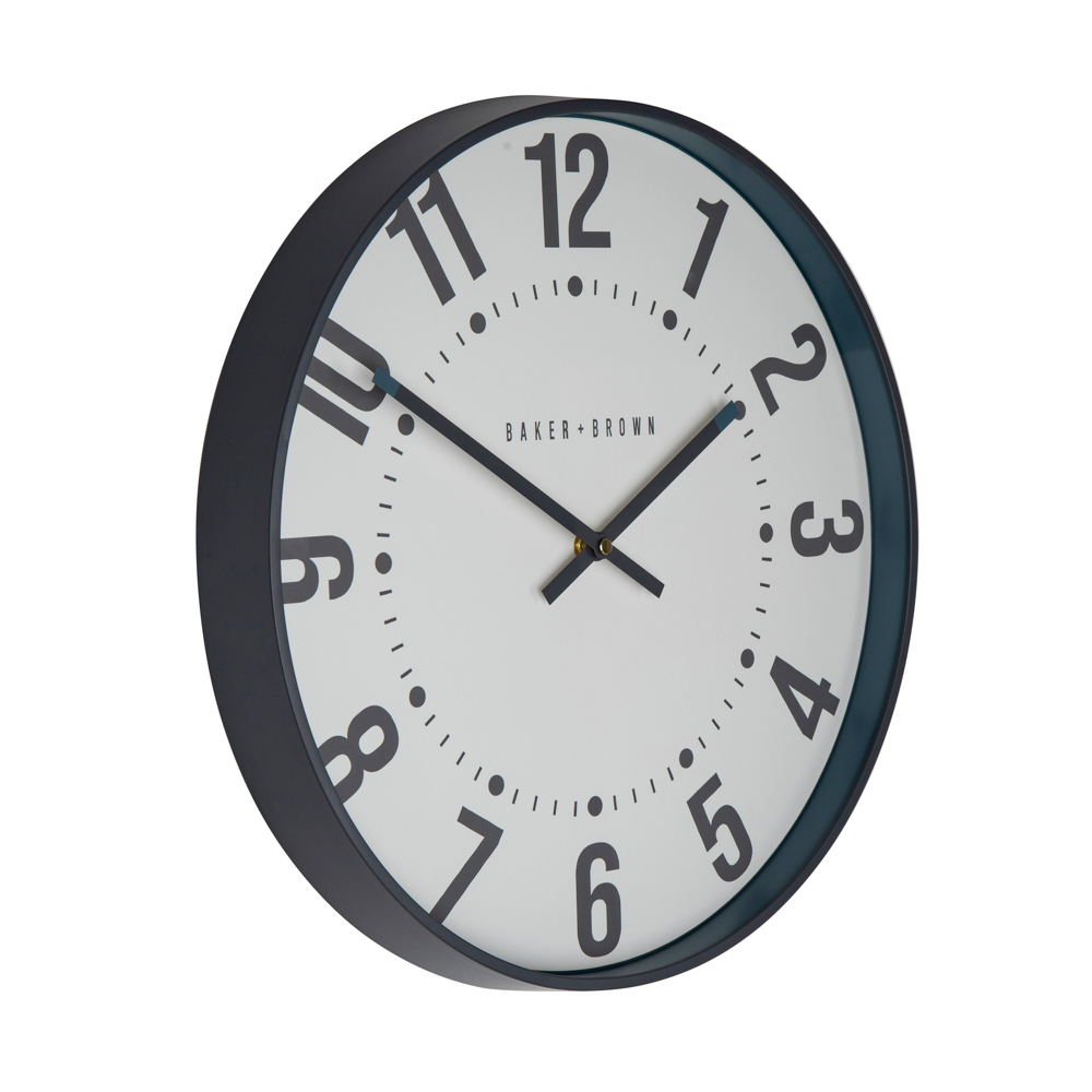 Baker and brown clock sorrento blue 40cm