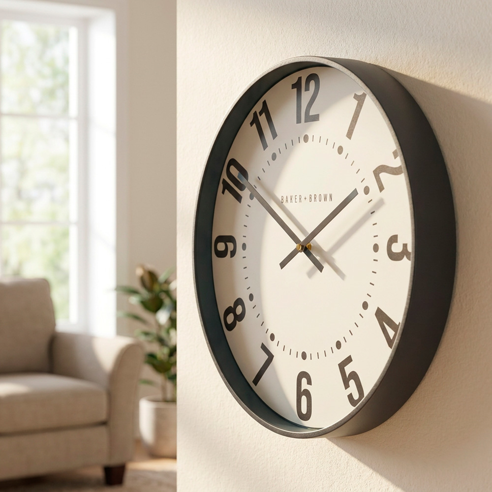 Baker and brown clock sorrento blue 40cm