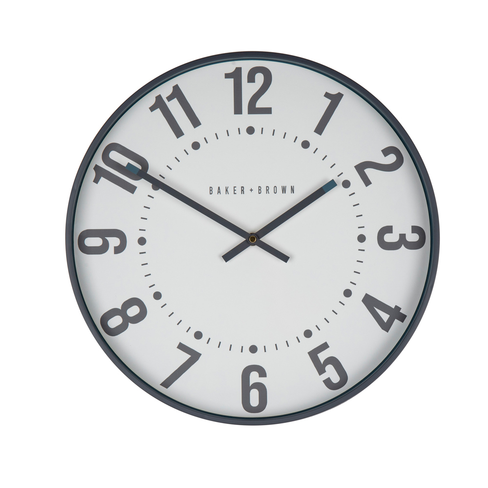 Baker and brown clock sorrento blue 40cm