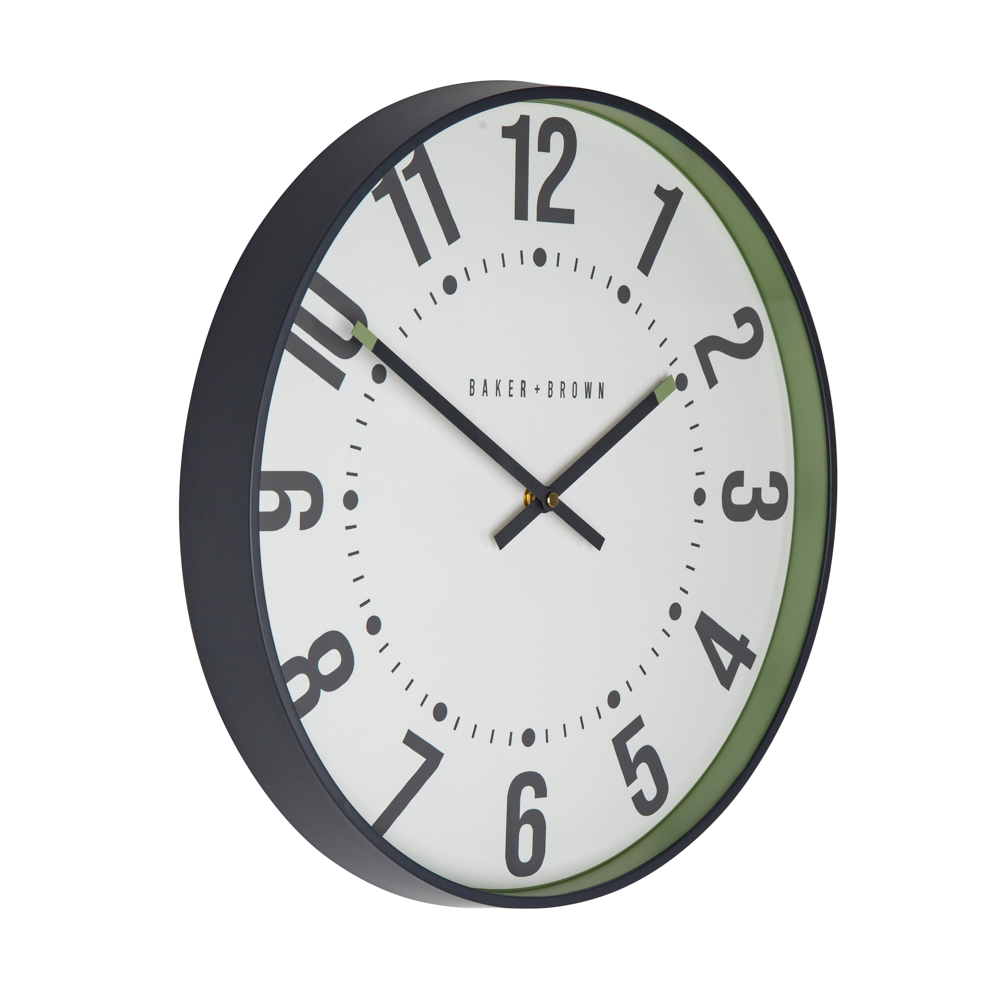 Baker and brown clock sorrento green 40cm