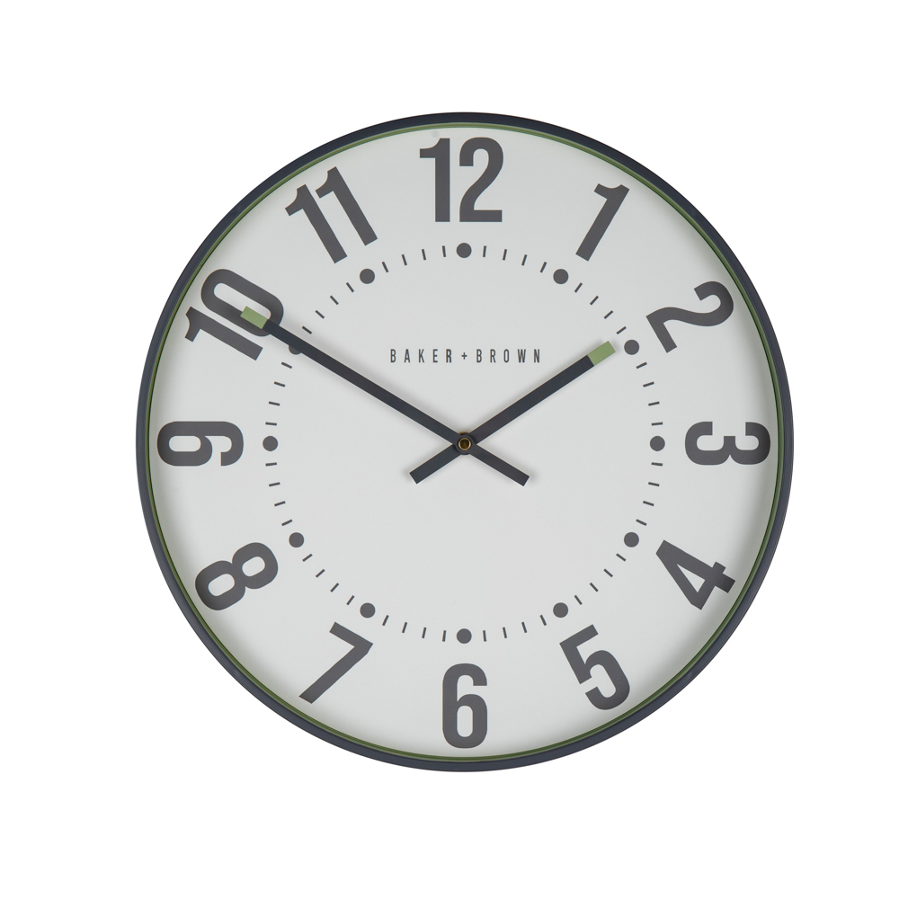 Baker and brown clock sorrento green 40cm