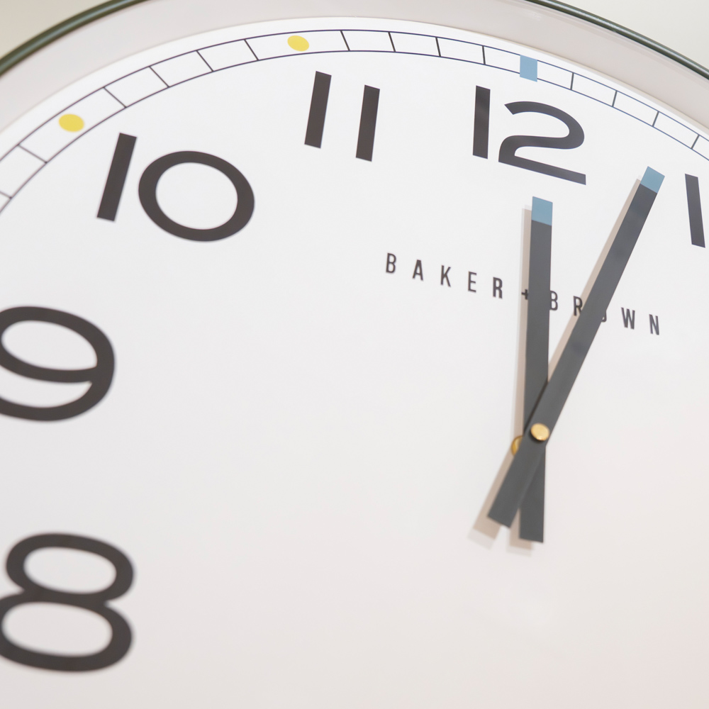 Baker and brown clock trevi green 50cm