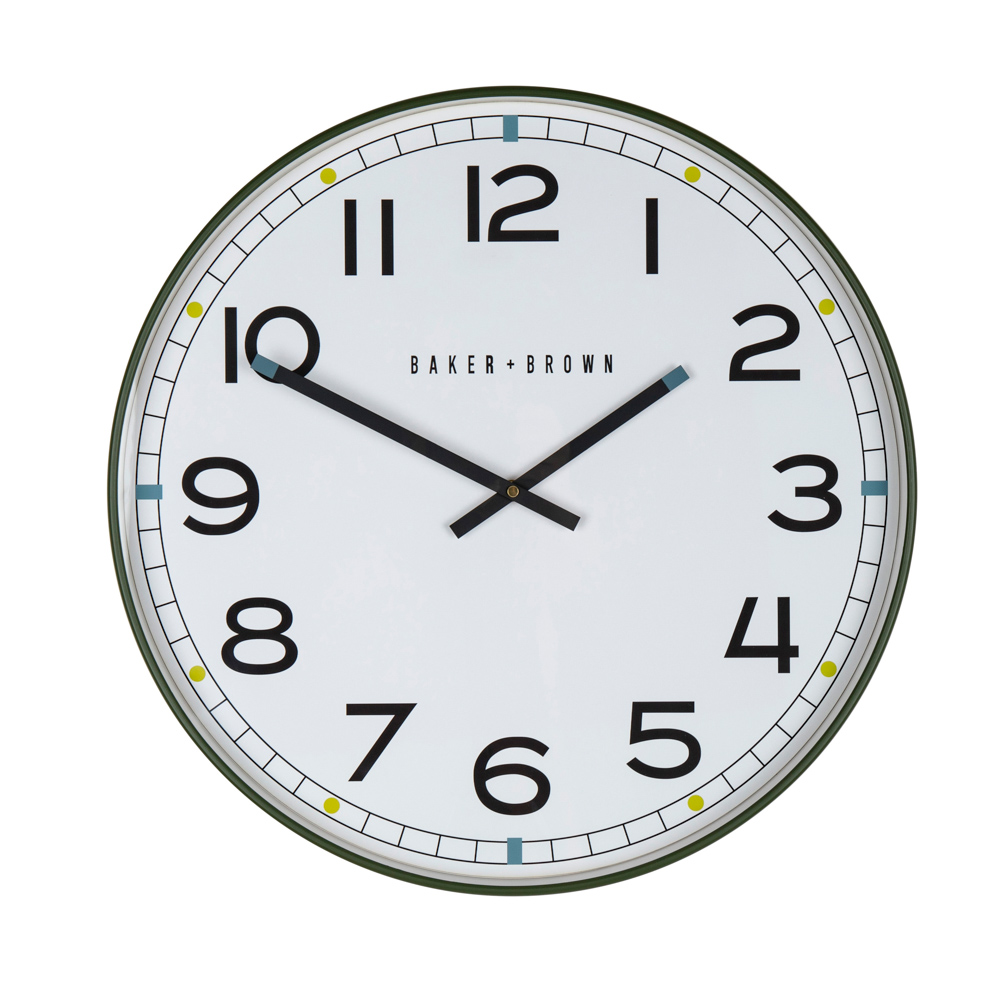 Baker and brown clock trevi green 50cm