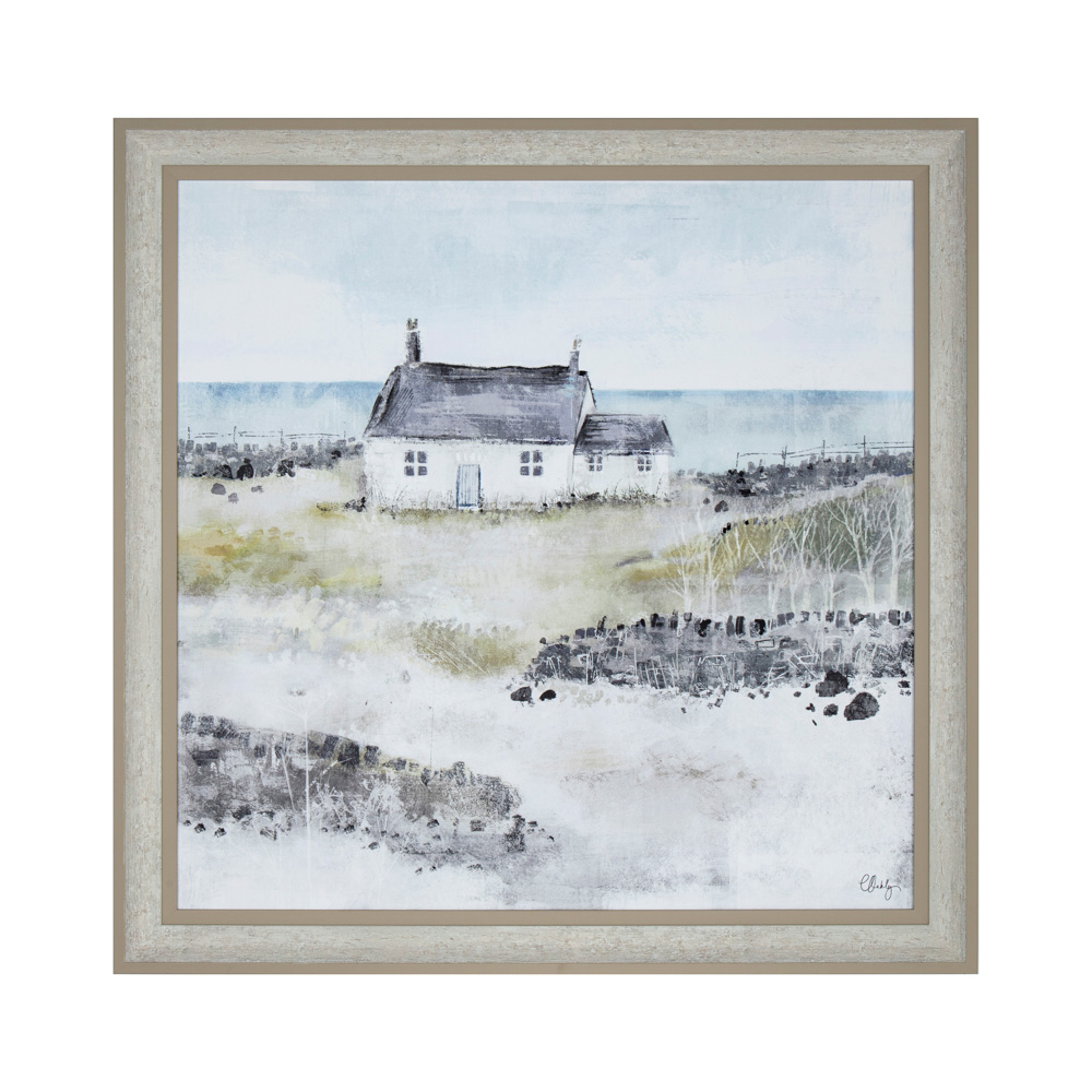 Framed print highland cottage 80x80cm