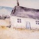 Framed print highland cottage 80x80cm