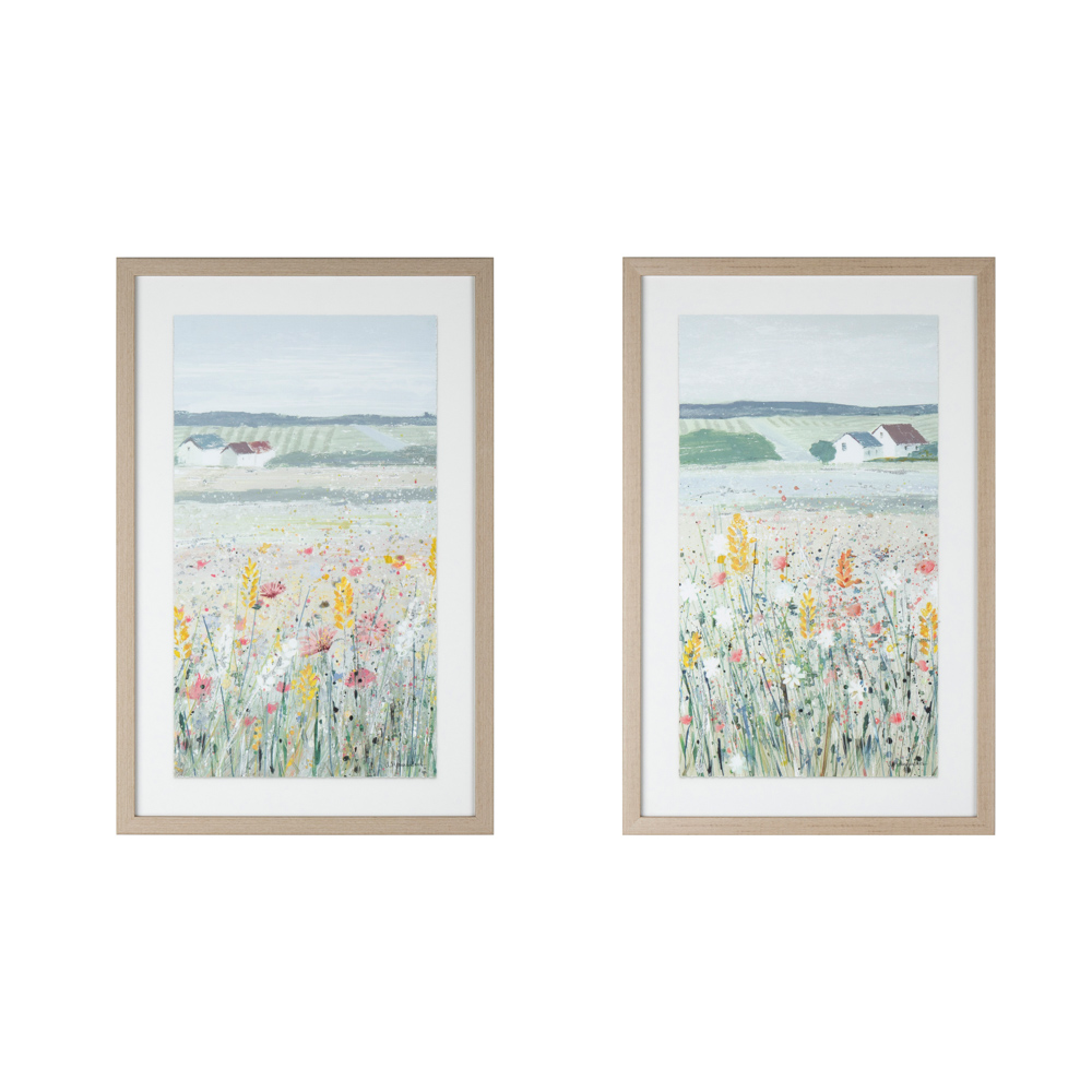Framed print country escape/summer fields 2 asst