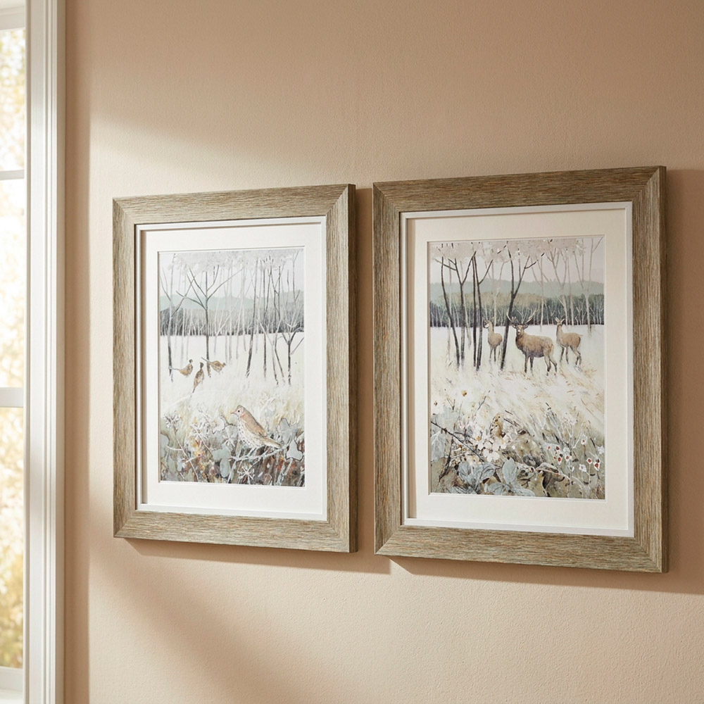 Framed print ash forest/oak woodlands 2 asst