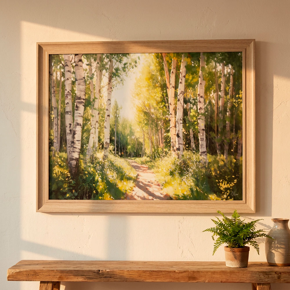 Framed canvas dream in green 80x100cm