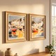 Framed print harbour glow/golden cove 50x50cm