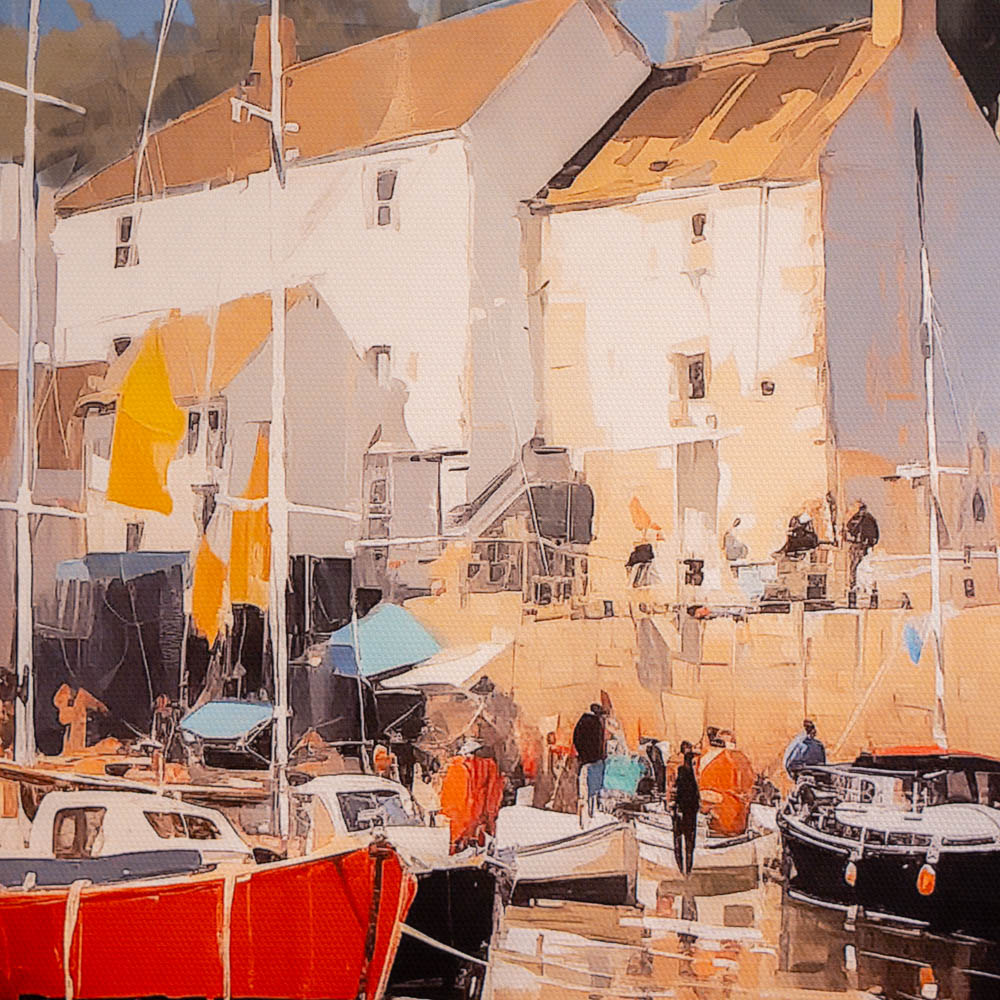 Framed print harbour glow/golden cove 50x50cm