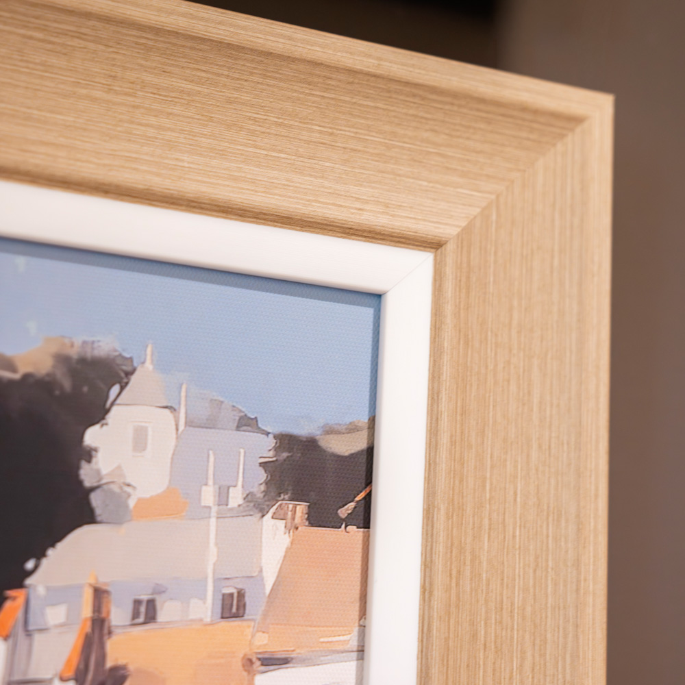 Framed print harbour glow/golden cove 50x50cm