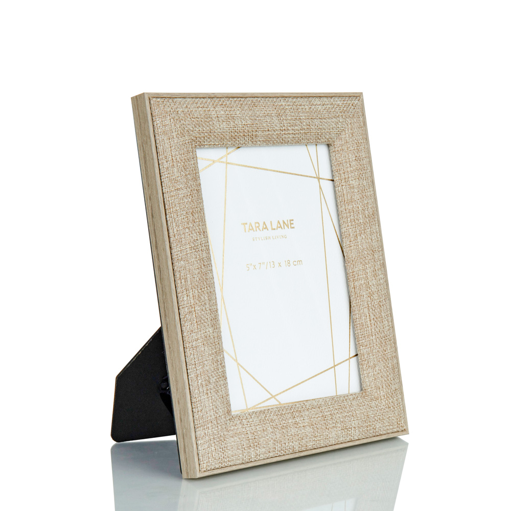 Beige linen photo frame 5x7
