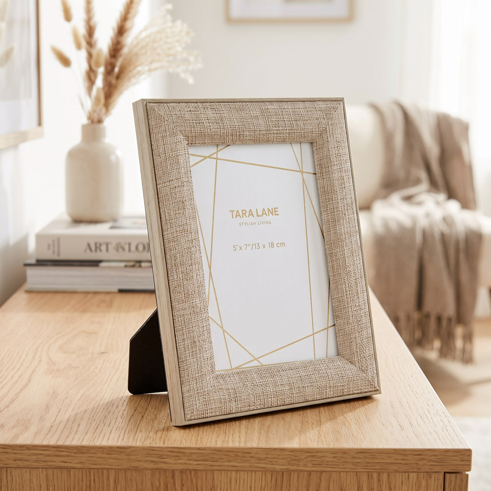Beige linen photo frame 5x7