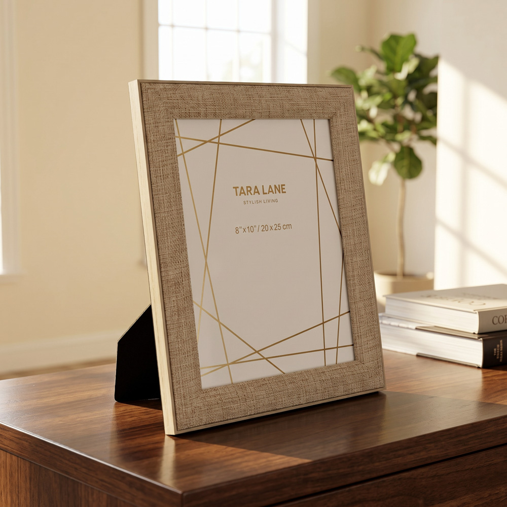 Beige linen photo frame 8x10
