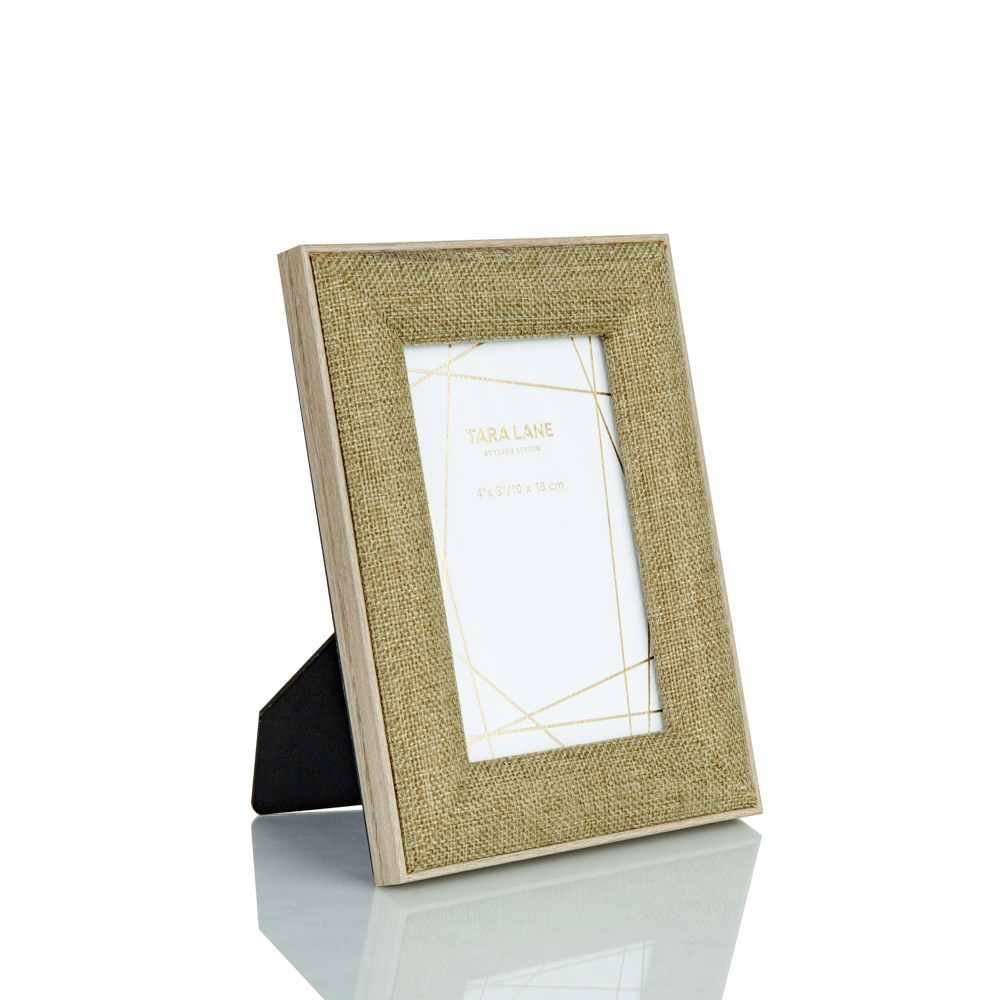 Olive linen photo frame 4x6