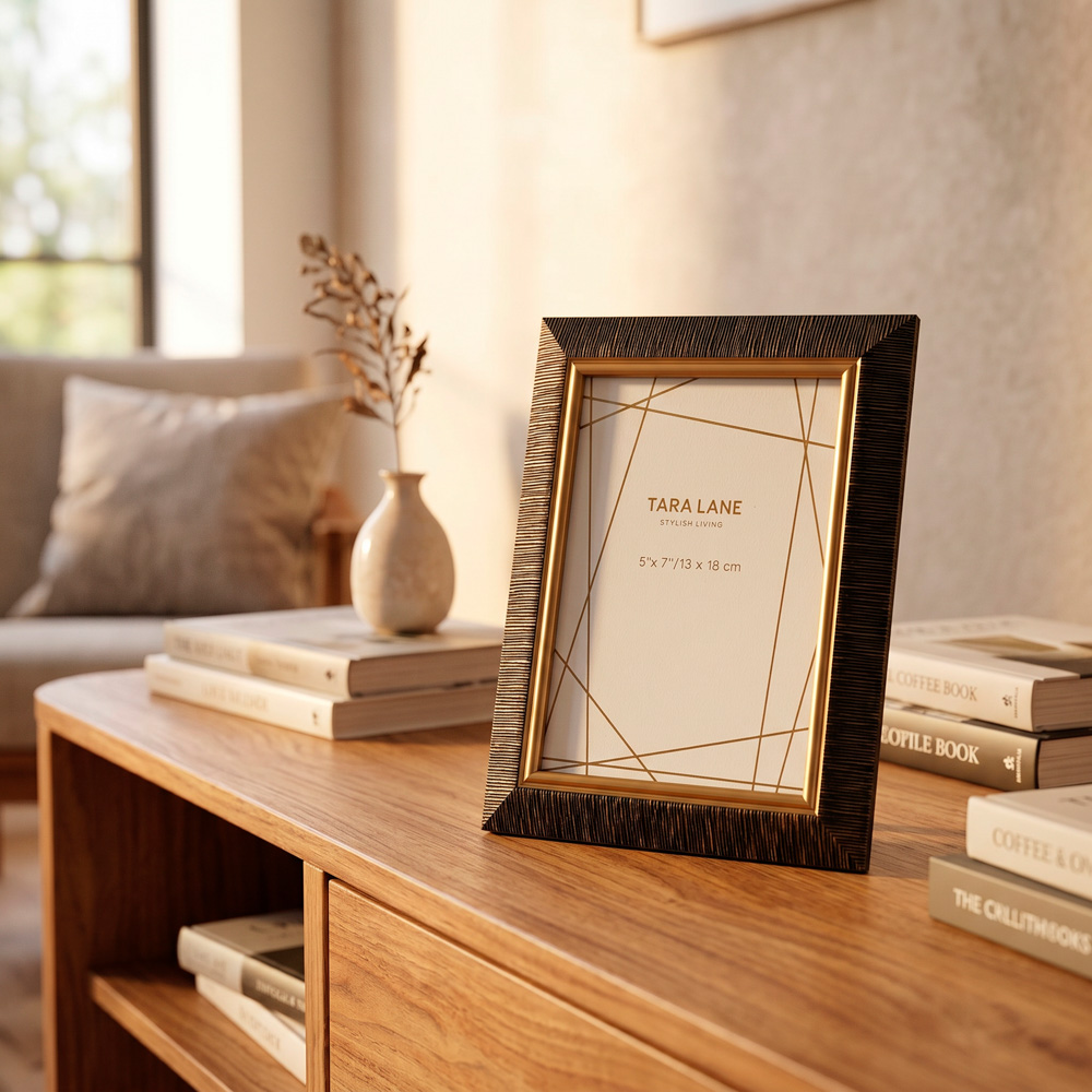 Stanford walnut/gold photo frame 5x7