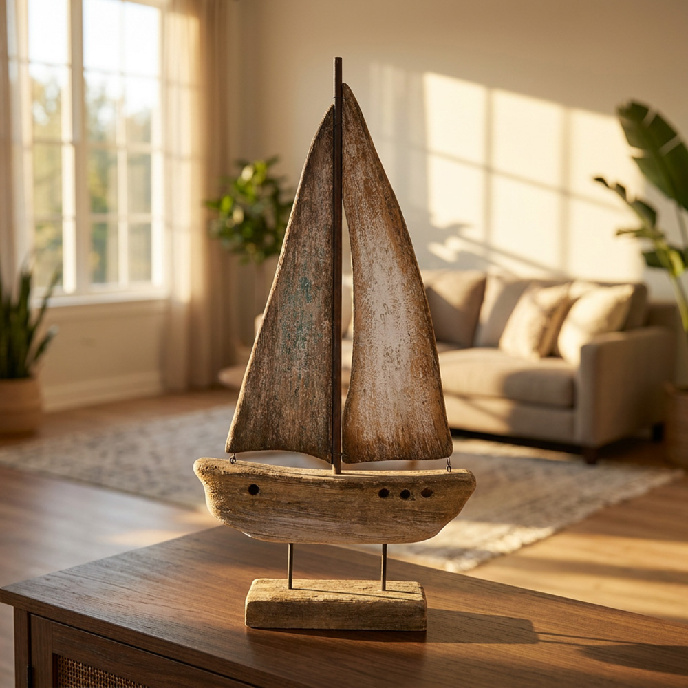Sail boat sculpture