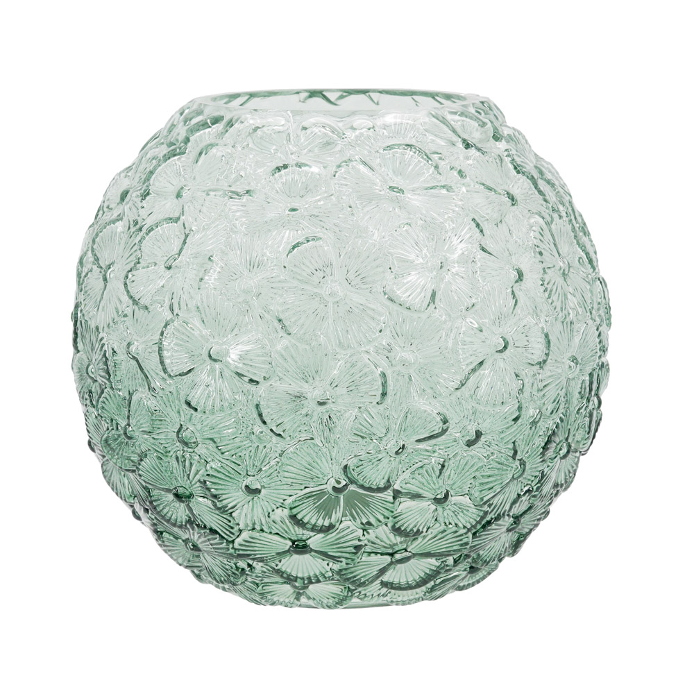 Ombre flower ball glass vase 18cm
