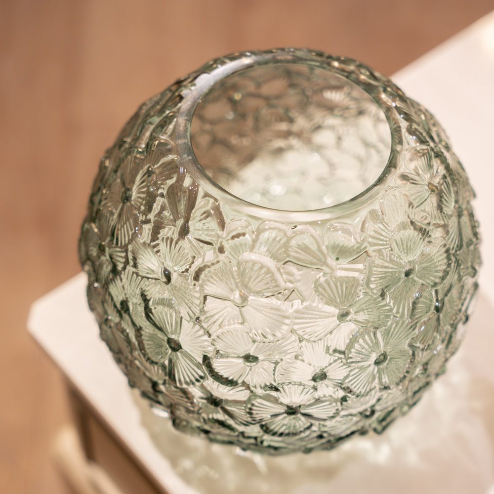 Ombre flower ball glass vase 18cm