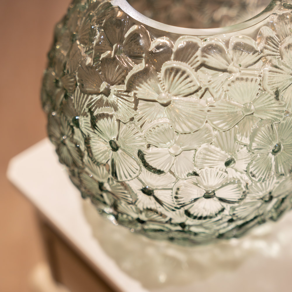 Ombre flower ball glass vase 18cm